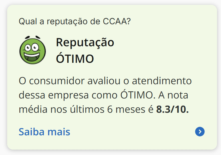 Reprodução Reclame Aqui - CCAA 2026